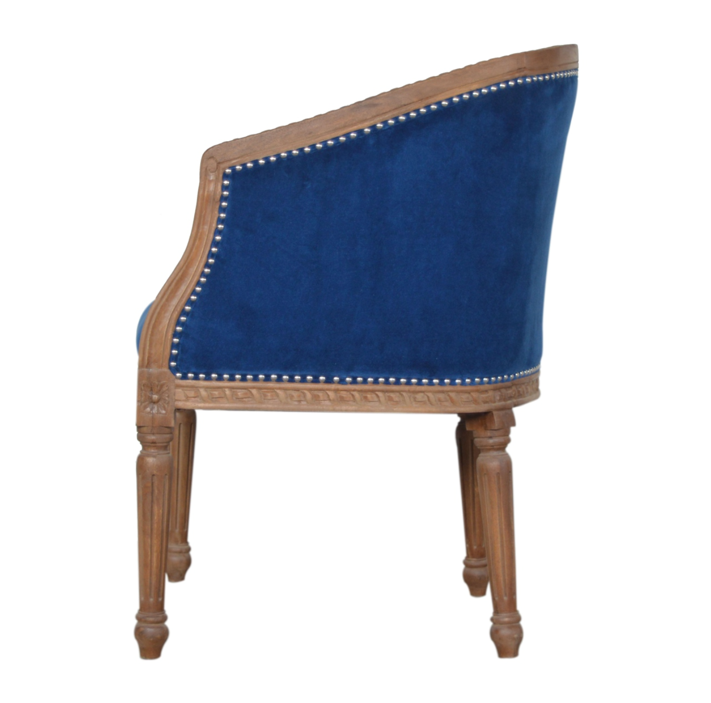 Alternate Side View of Royal Blue Velvet Occasional Chair by Nørthhaus

